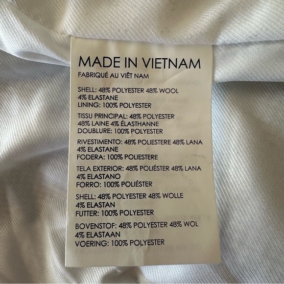 CLUB MONACO Borrem Single Button Blazer Wool Blend White Grey Size 10 - Picture 13 of 16